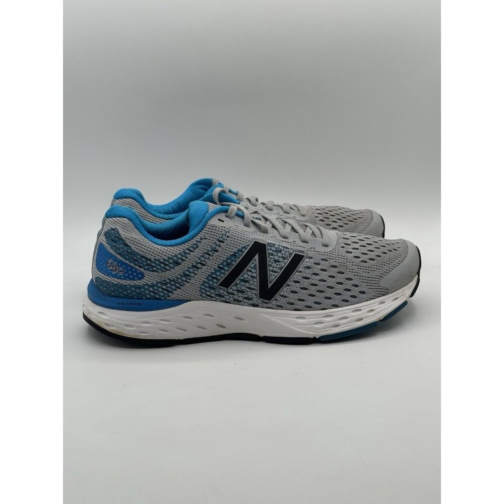 New Balance M680CV6 Men's Running Shoes Grey Blue Athletic Sneakers Size 10.5